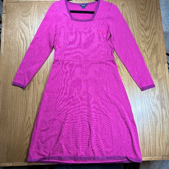 NWT Sabié Pink Knit Long Sleeve Fit & Flare Sweater Dress – Size L - Picture 2 of 7